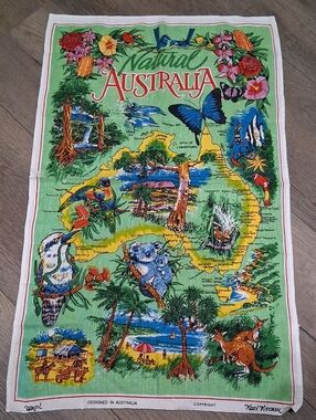 Vintage Wren "Natural Australia" Kosy Kitchen Tea Towel 30" x 18"